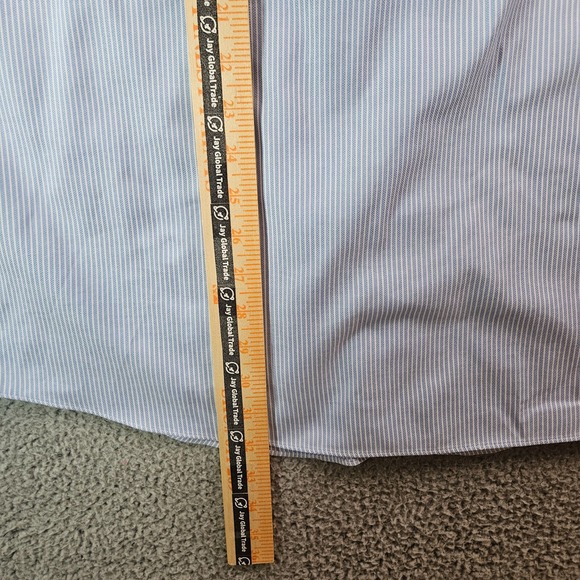 Brooks Brothers 1818 Dress Shirt Men 17.5 6/7 Button Up Long Sleeve Blue Striped - Picture 9 of 11